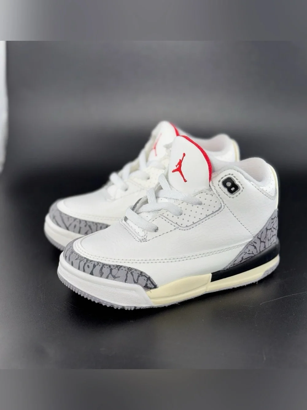 Nike Air Jordan 3 Retro White Cement Kids Sneakers Size 8C